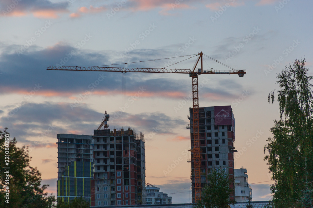 Crane. Construction of buildings