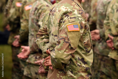US army uniform patch flag. US Army photo