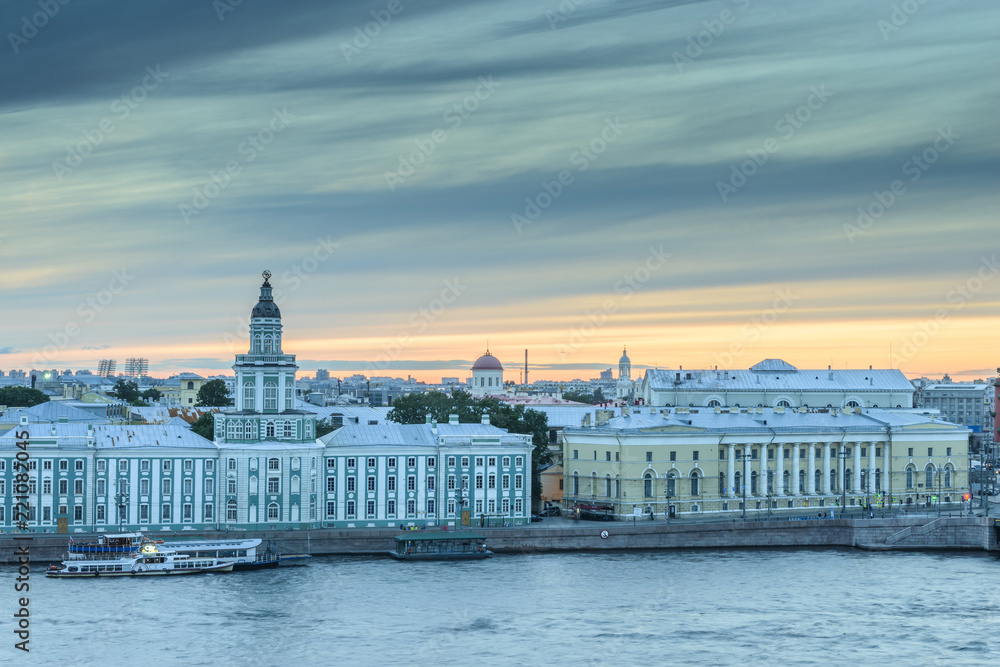St. Petersburg from the roof, the river Neva and Kunst camera St. Petersburg from the roof, the river Neva and Kunst camera