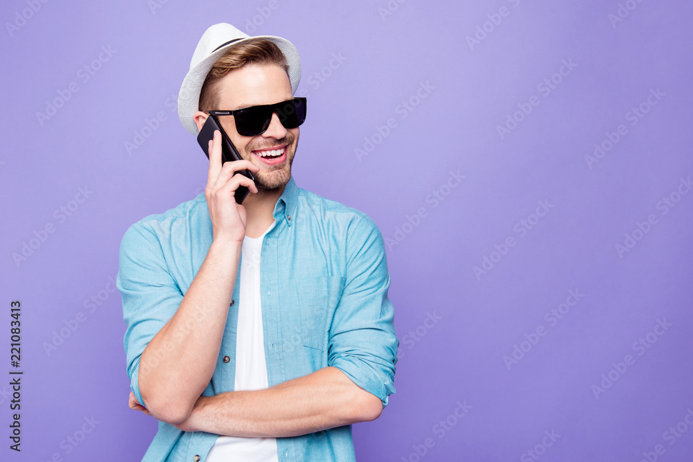 Bearded trendy stylish positive cheerful man wearing casual shir Bearded trendy stylish positive cheerful man wearing casual shir