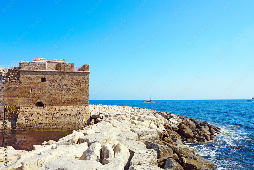 Medieval Knight Castle on the Mediterranean coast