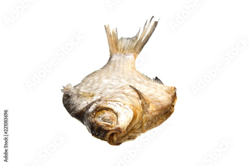 dried fish isolated on white background