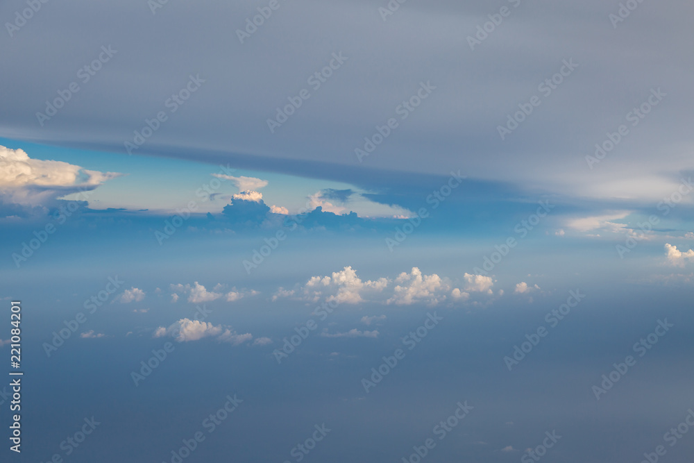 Fototapeta premium Blue sky clouds from hight