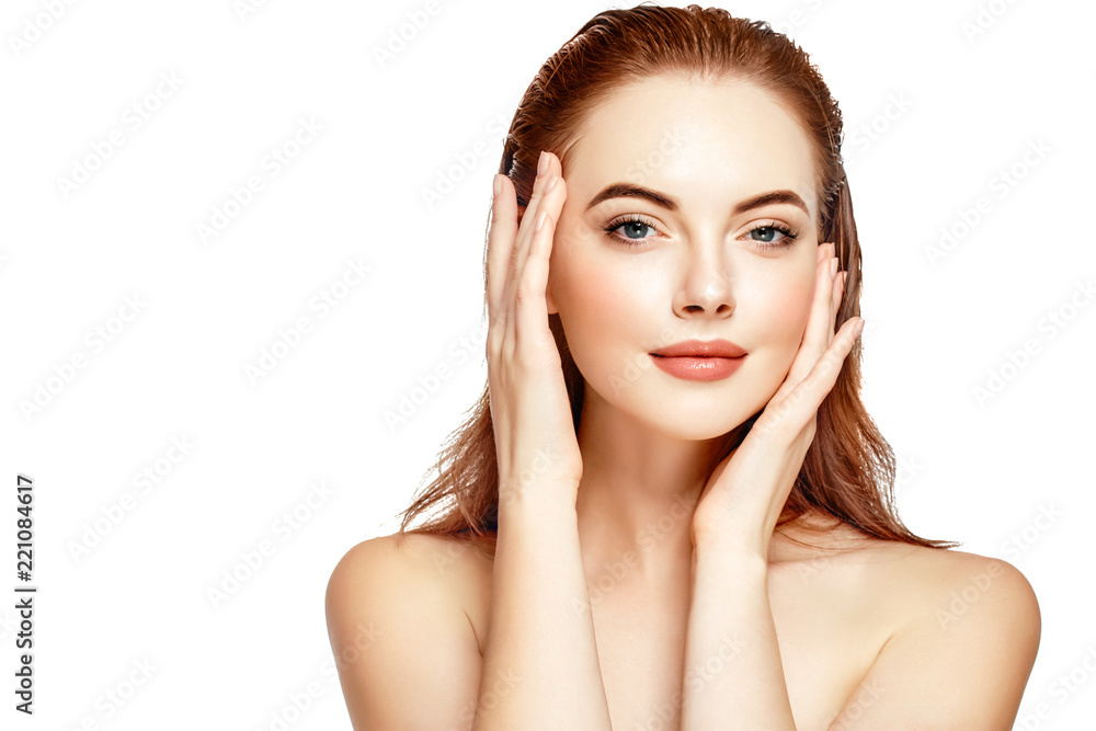 Skin care woman face with healthy beauty skin face closeup cosmetic age concept Skin care woman face with healthy beauty skin face closeup cosmetic age concept