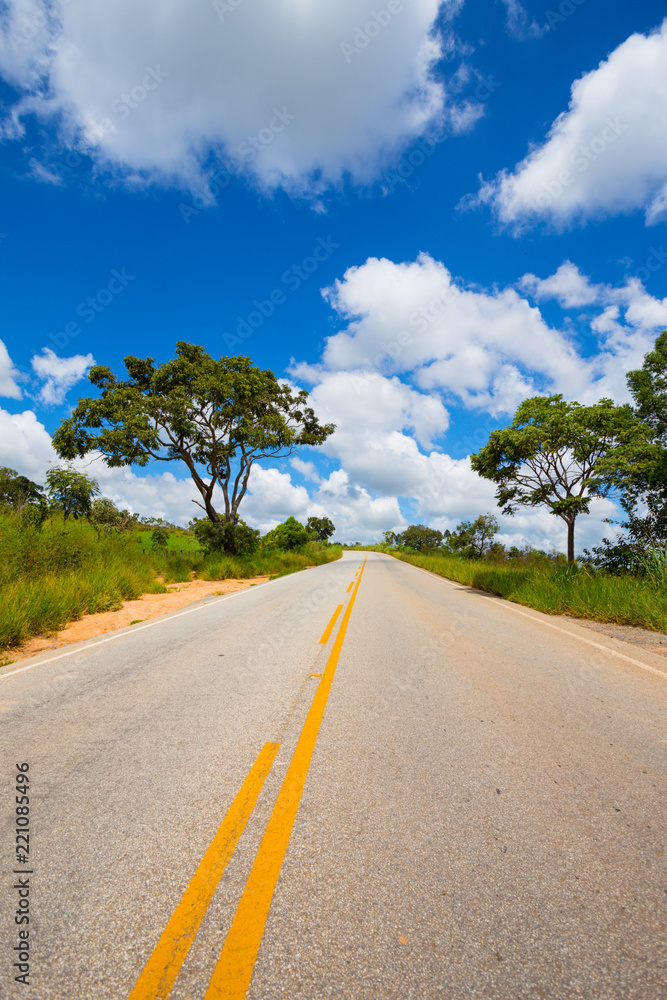 empty road at the Brazil