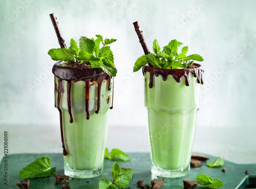 Mint chocolate milkshake