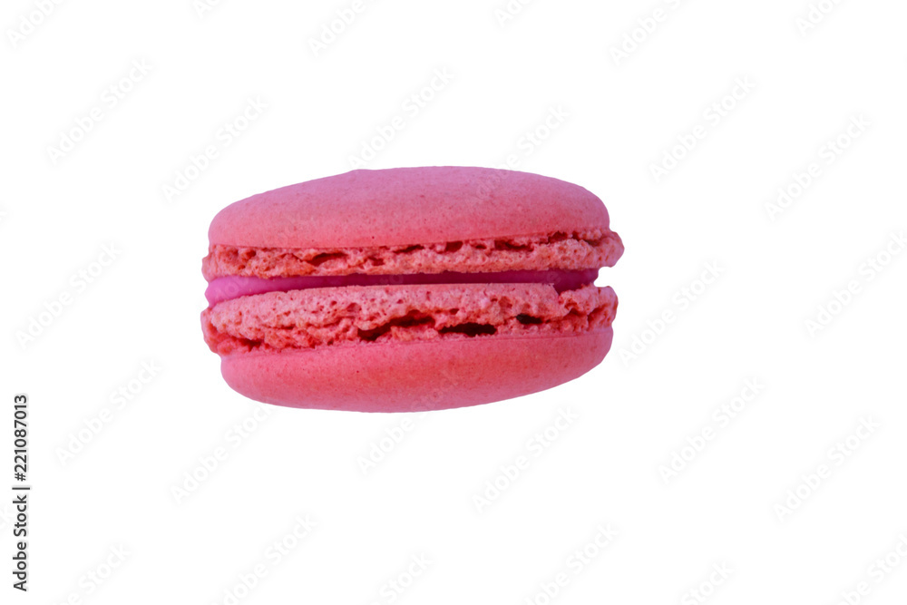 Tasty pink macaroon isolated on white background Tasty pink macaroon isolated on white background