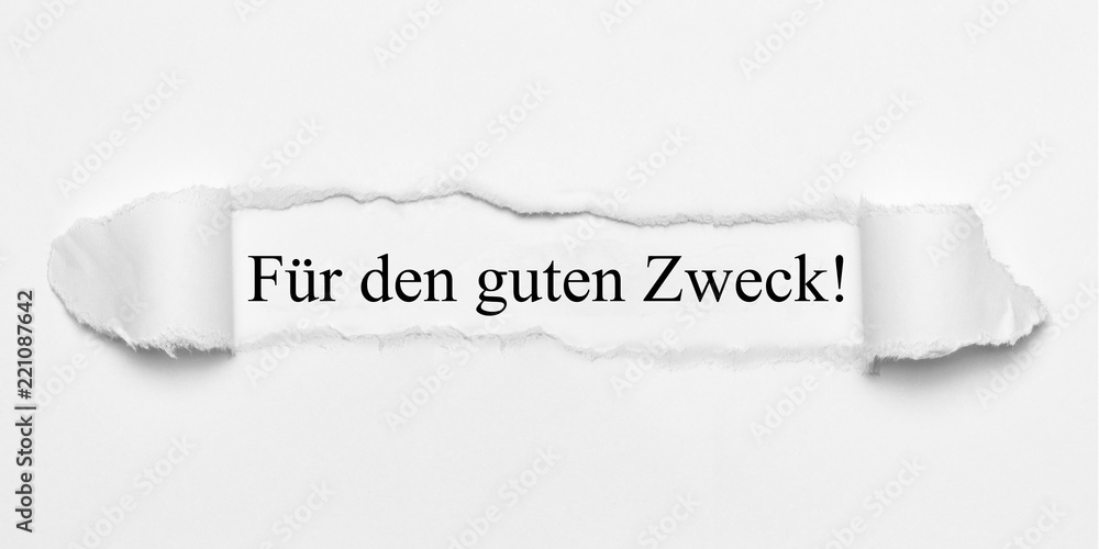 Obraz premium Für den guten Zweck! auf weißen Papier