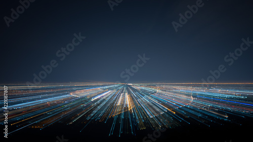night shot from view point. Concept for digital town