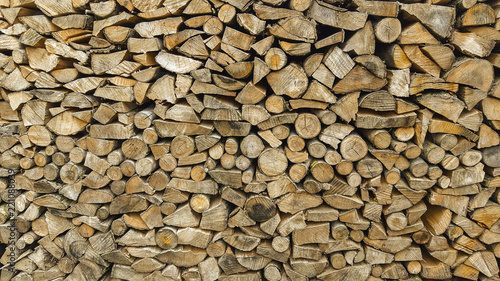 Heap of wooden logs