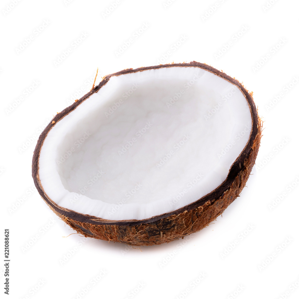 Half of coconuts isolated on a white background Half of coconuts isolated on a white background