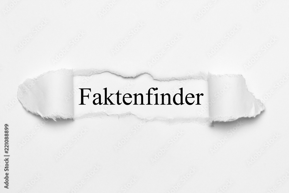 Faktenfinder auf weißen gerissenen Papier Faktenfinder auf weißen gerissenen Papier