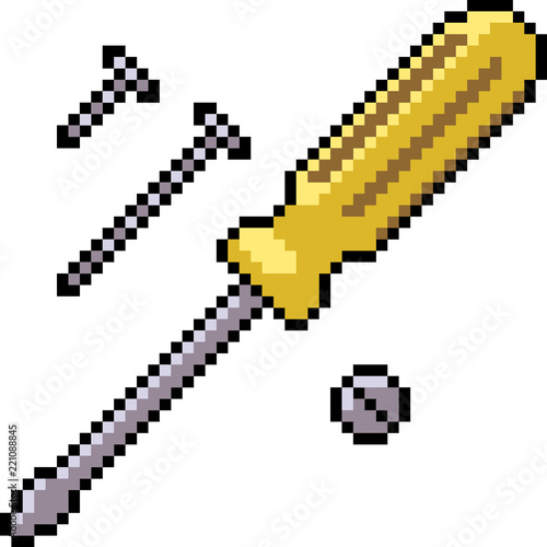 vector pixel art screwdriver set