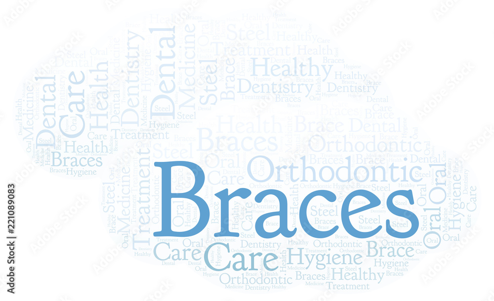 Obraz premium Braces word cloud.
