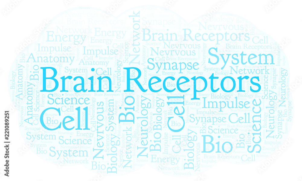 Fototapeta premium Brain Receptors word cloud.