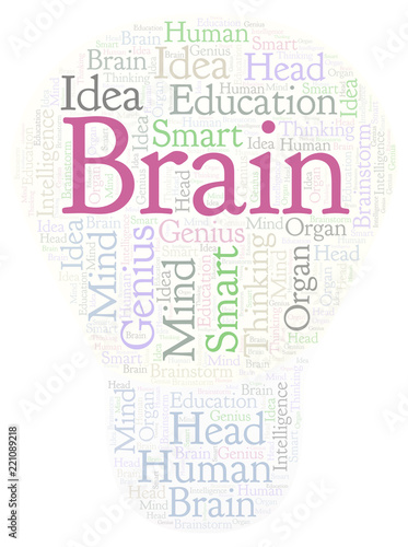 Brain in a bulb shape word ...