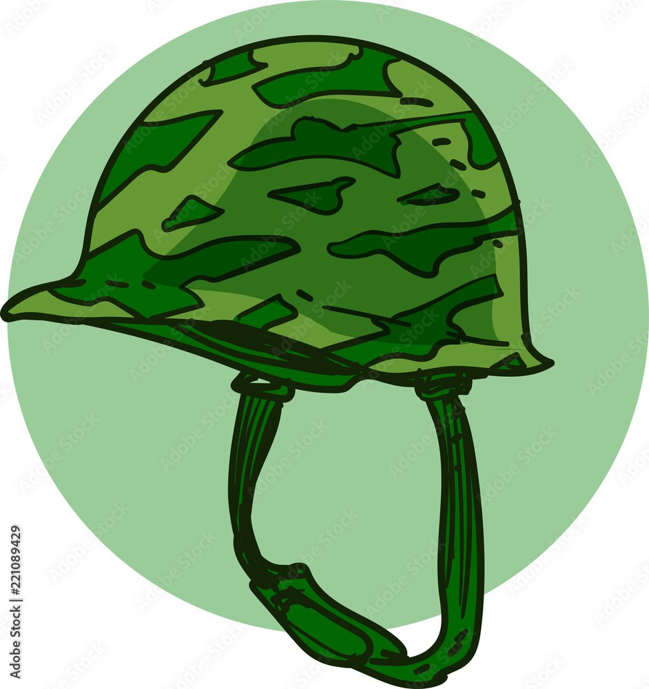 world war 2 style soldier helmet cartoon vector illustration Stock Vector |  Adobe Stock