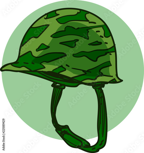 world war 2 style soldier helmet cartoon vector illustration