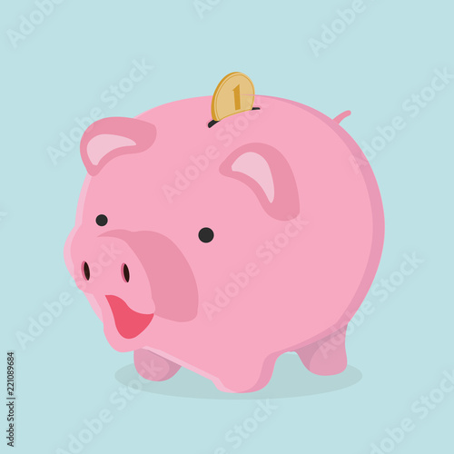 piggy bank with coin savings concept