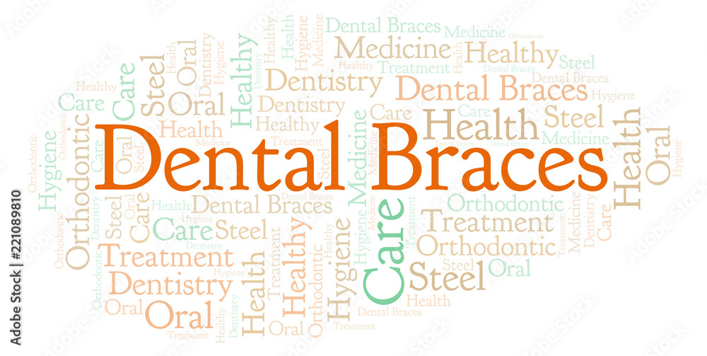 Obraz premium Dental Braces word cloud.