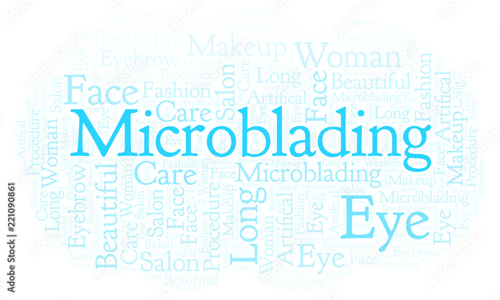 Microblading word cloud.