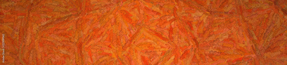 Illustration of orange Textured Impasto banner background.