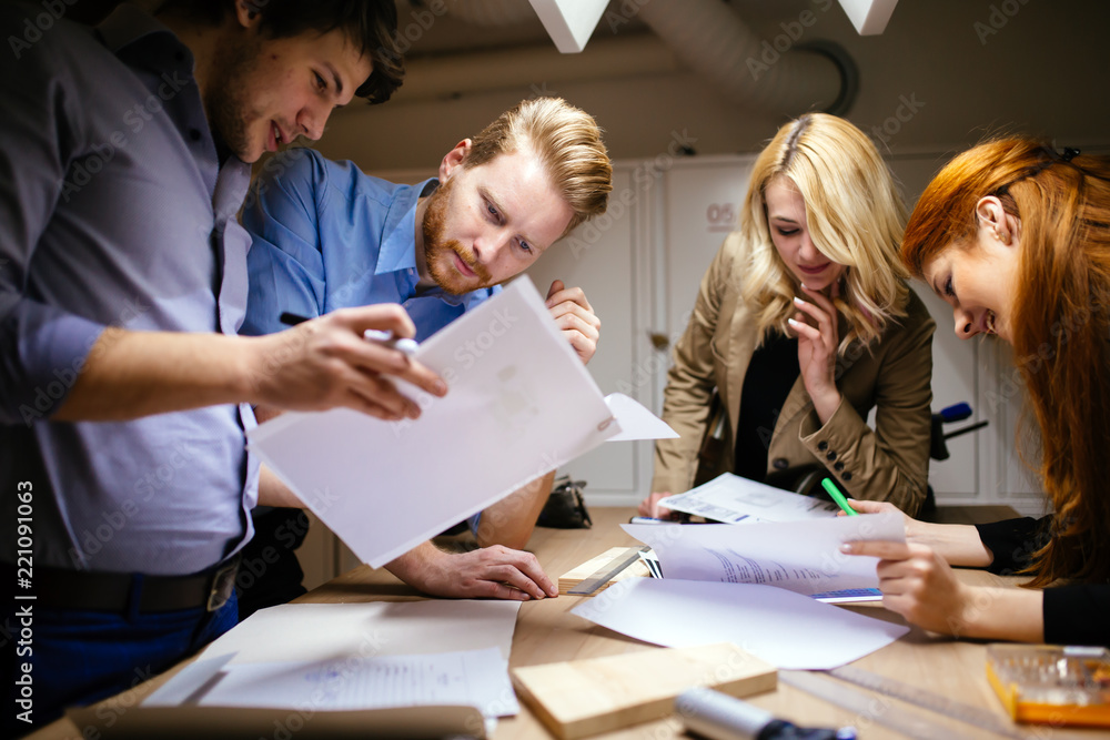 Obraz premium Creative workers designing and planing
