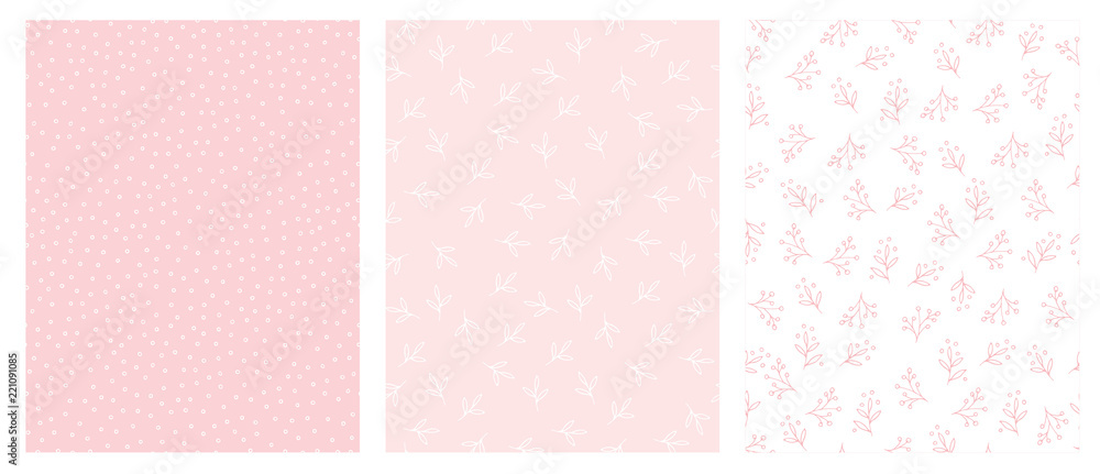 Hand Drawn Floral and Dots Abstract Vector Patterns. Light Pink and White Backgrounds. Tiny White and Pink Delicate Twigs and Circles. Cute Simple Abstract Graphic. Irregular Design. Pastel Colors. Hand Drawn Floral and Dots Abstract Vector Patterns. Light Pink and White Backgrounds. Tiny White and Pink Delicate Twigs and Circles. Cute Simple Abstract Graphic. Irregular Design. Pastel Colors.