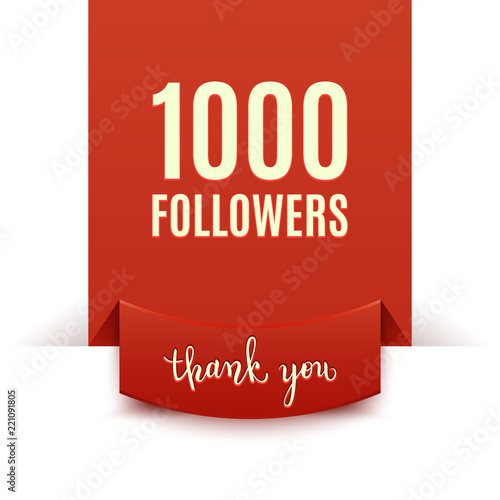 1000 followers, social media banner, congratulation, celebration, vector illustration
