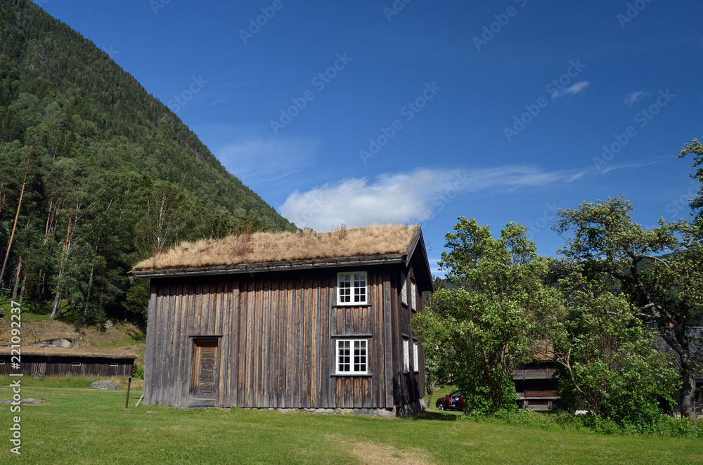 Fototapeta premium Norwegian Folk architecture. , Rjukan,Norway 