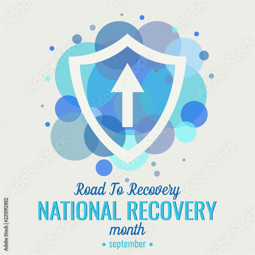 National recovery month, Road to recovery card or background. vector illustration.