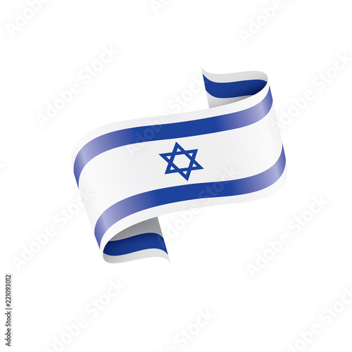 Israel flag, vector illustration on a white background