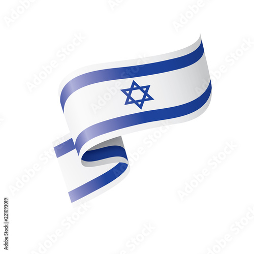 Israel flag, vector illustration on a white background