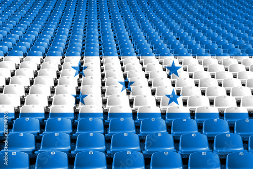 Honduras flag stadium seats. Sports competition concept.