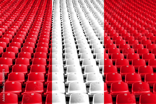 Peru flag stadium seats. Sports competition concept.