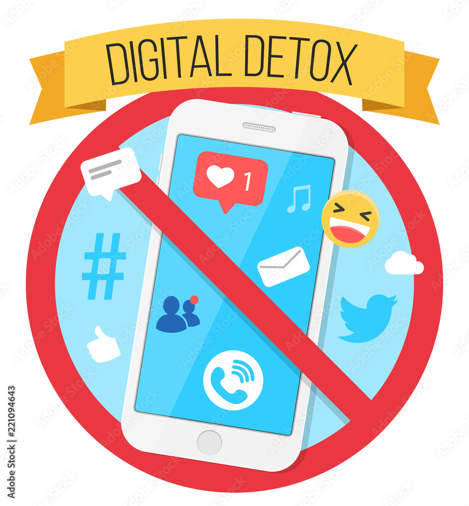 Digital Detox Flat Design Icon Stock Vector Adobe Stock