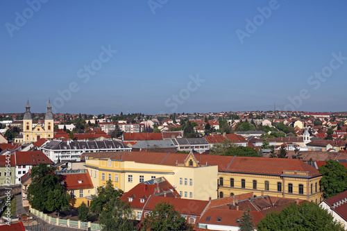 buildings and church cityscape Eger Hungary