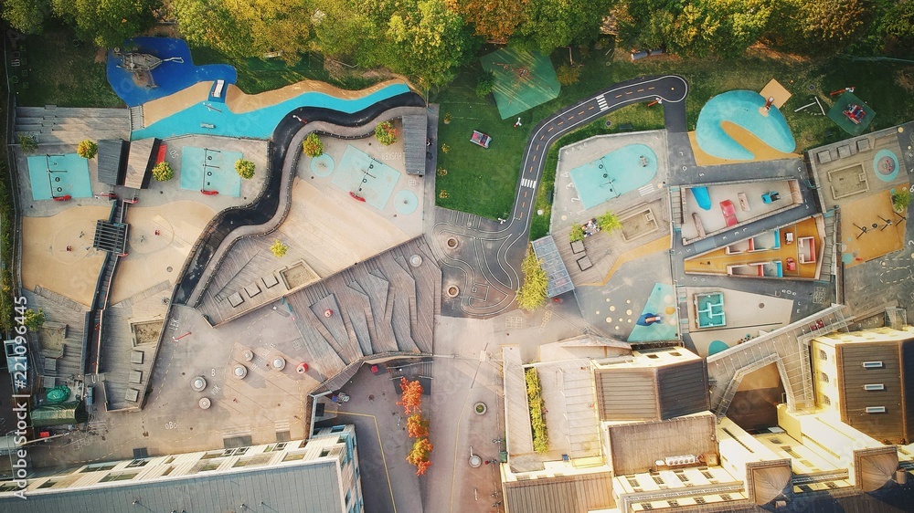 Colorful playground in a kindergarten Colorful playground in a kindergarten