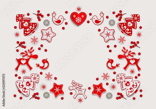 Christmas wreath, elk, reindeer, tree, bird, heart, star, snowflake, holly berries, wooden boards
