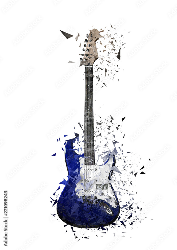 分散するエレキギター Stock イラスト Adobe Stock