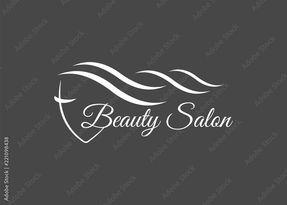 Woman face logo template for hair salon vector. Logo hair vector Woman face logo template for hair salon vector. Logo hair vector