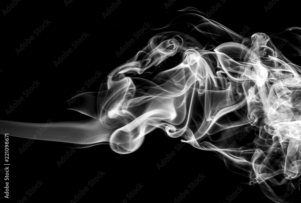 Movement of smoke,white smoke on black background. Movement of smoke,white smoke on black background.