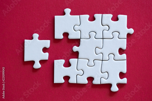 Puzzle on a red background