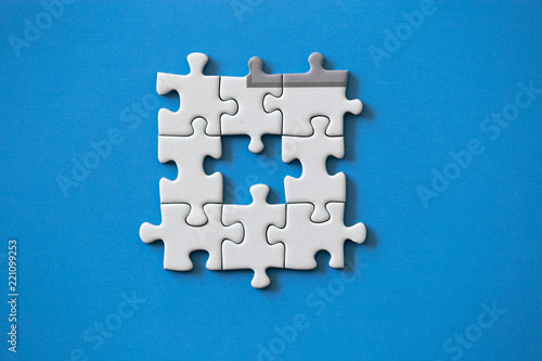 Puzzle piece missing blue background