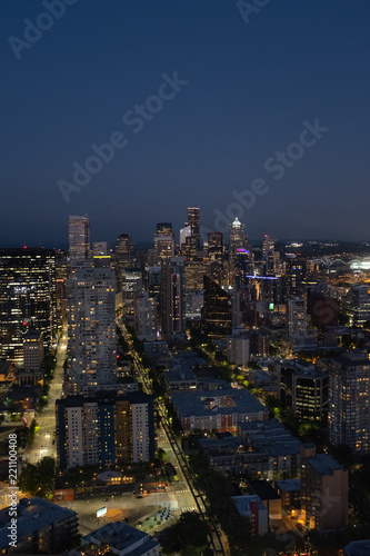 Downtown Seattle at night