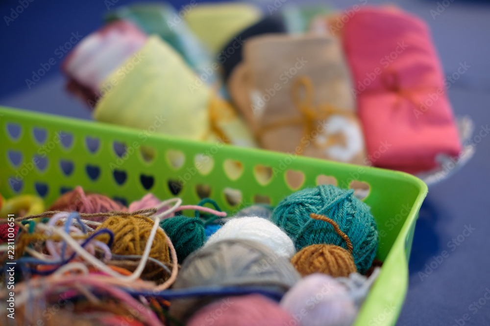 knitting yarn ball. handmade handicraft embroidery accessory