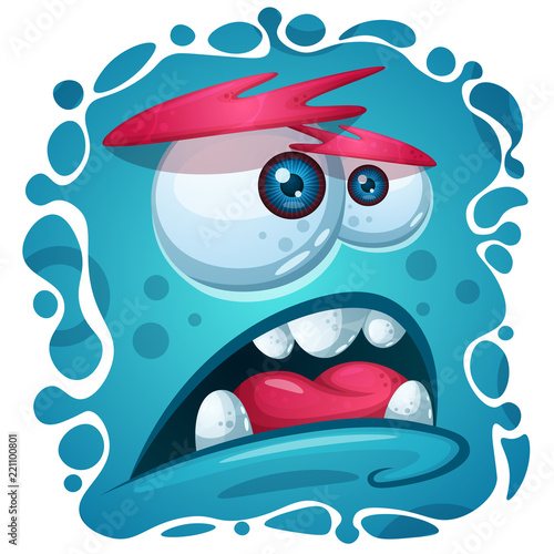 Cartoon funny, cute monster character. Halloween illustration. Vector eps 10