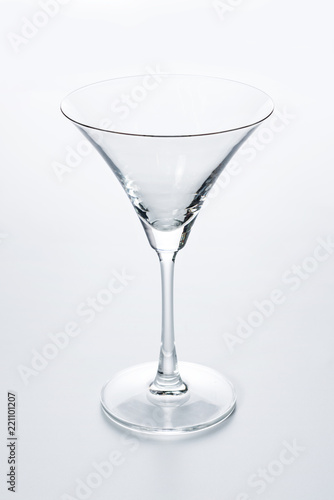 Glass cup martini. On a white background.