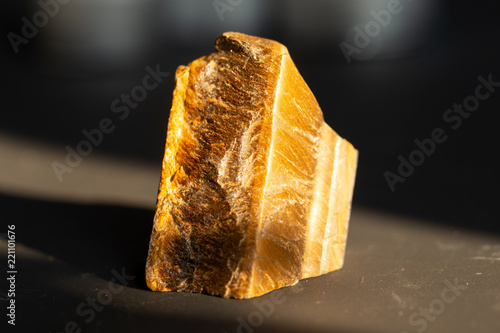 Tiger eye stone raw shape isolated