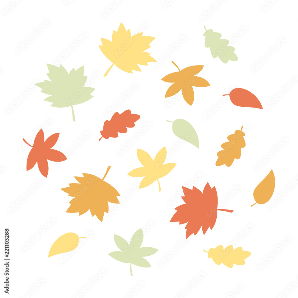 Autumn leaves graphic elements vector